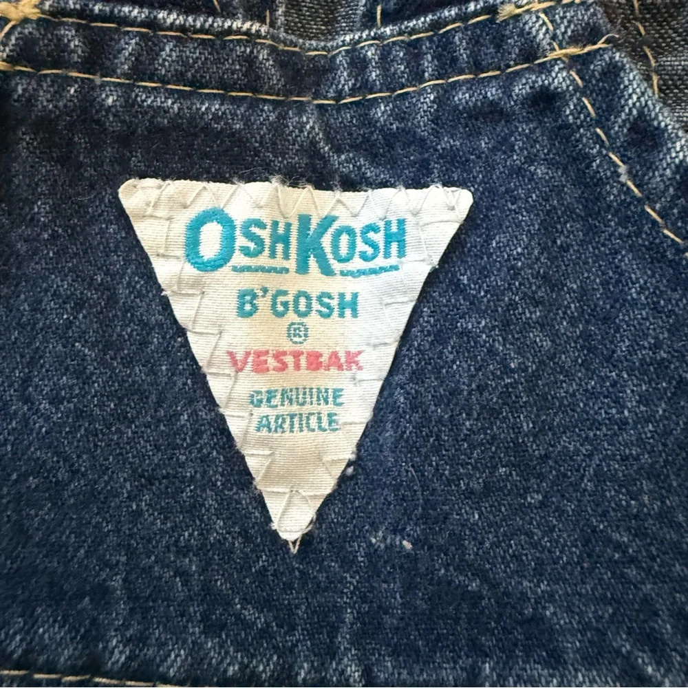 Vintage OshKosh B’gosh Denim Overalls Baby‎ 12M USA Made Classic Blue Vestbak